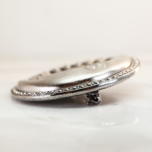 Tona Crescent Moon in Marcasite & Brushed Silver - Picture 8 of 13